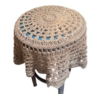 The Beer Valley Brown Jute Crochet Cover Handmade Round  35"  Diameter
EUC‎